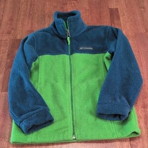 Columbia Two-Tone Blue and Green Fleece Jacket